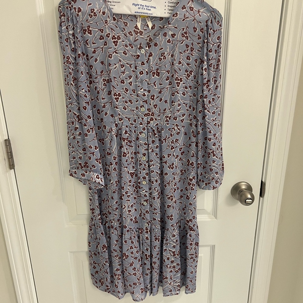 Seraphine Blue and Red Floral Maternity Dress